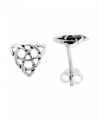Sterling Silver Triquetra interlaced w/ Circle Celtic Knot Stud Earrings- 1/4 inch - CK111VPOZP1
