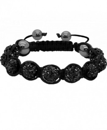 BodyJ4You Bracelet Crystal Balls Adjustable with 9 Disco Balls - Black - CF110095TVN