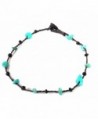 Handmade Anklet Turquoise Colour Black Beads Beach Boho (AK0003)) - CI1867GA45A