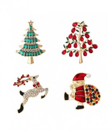 Christmas Brooch Pins set Holiday Brooch Xmas Pin Lot Party Favor set Christmas gifts christmas tree pins set - CK1873ENS4I