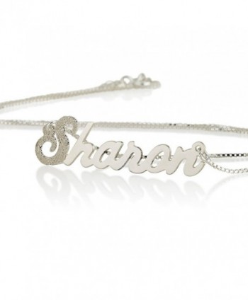 Silver Name Necklace First Letter Sparkling - Custom Made with any Name! - CP12MM433AV