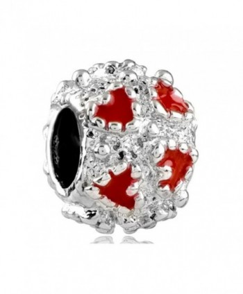Third Time Charm Red Heart Love Charm Beads For Charm Bracelets - CS17XSSLOHN