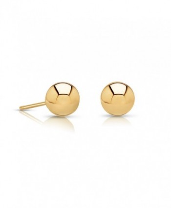14k Gold Ball Stud Earrings with Secure and Comfortable Friction Backs- 6mm Diameter - CP12D8W5RVP