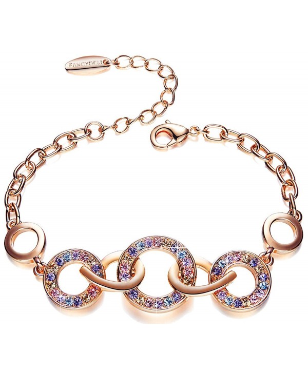 Fancydeli Women Circle Crystals Link Bracelet "Love Under the Stars" Gifts for mother Mom - CN12L2VIZYZ