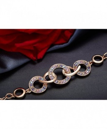 Fancydeli Circle Crystals Bracelet mother in Women's Link Bracelets