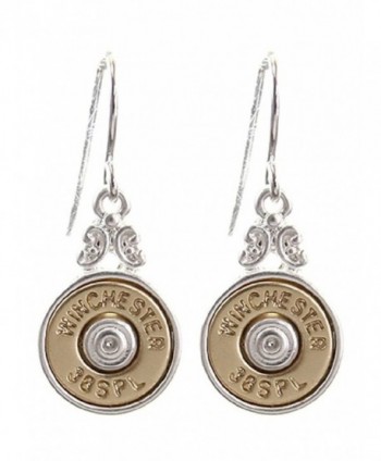 Faux Bullet Winchester 38 Spl Special Western Earrings Jp Silver Gold Tone - Smooth Round - C8182HWHKD5