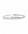 Sterling Silver 6MM Fancy Italian Curb Baby ID Bracelet with Heart Design- Lobster Clasp Closure - CJ11ZP1OS95