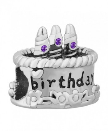 DemiJewelry Happy Birthday Cake Charms Charm Beads Fit Charm Bracelet - C61820WUXL2