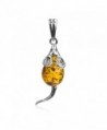 Amber Sterling Silver Pendant Necklace