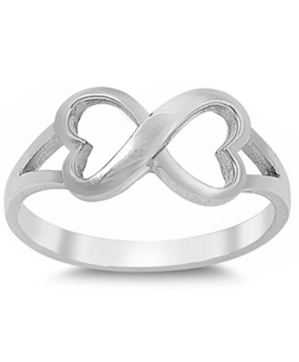 Solid Heart Infinity .925 Sterling Silver Ring Sizes 3-12 - CR11EW6UAM7