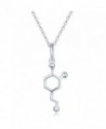 MBLife 925 Sterling Silver Serotonin Dopamine Organic Chemical Molecular Structure Pendant Necklace (16") - CH186288HHH