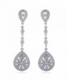 EVER FAITH Bridal Art Deco Classical Gatsby Inspired Pave Cubic Zirconia Chandelier Earrings - CI11MM591X5
