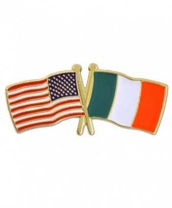 PinMart's USA and Ireland Crossed Friendship Flag Enamel Lapel Pin - CM119PEN3HV