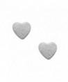 Spinningdaisy Handcrafted Brushed Metal Romantic Heart Stud Earrings - C811XR73ROB