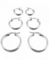 INBLUE Womens Stainless huggie Earrings - silver - CX126K30LRT