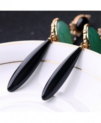 F U Vintage Earrings Emerald Teardrop in Women's Drop & Dangle Earrings