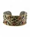 Anju Thin Stainless Steel Cuff Bracelet with Copper Swirls - CR11LFUXV9X