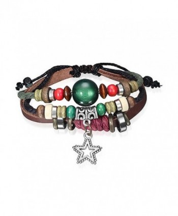 Bling Jewelry Leather Bracelet Simulated