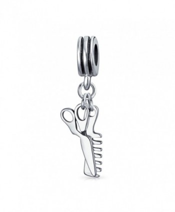 Bling Jewelry Comb and Scissors Dangle Bead Charm .925 Sterling Silver - CC12K5GVIJR