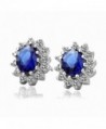 Beautiful Paradise Oval Shape Crystal Stud Earrings for Women Ear Studs in Silver Tone - C711VKDGXJP
