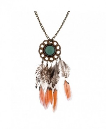 Bohemian Colorful Feathers Necklace 01003240 - C7128OHRF05