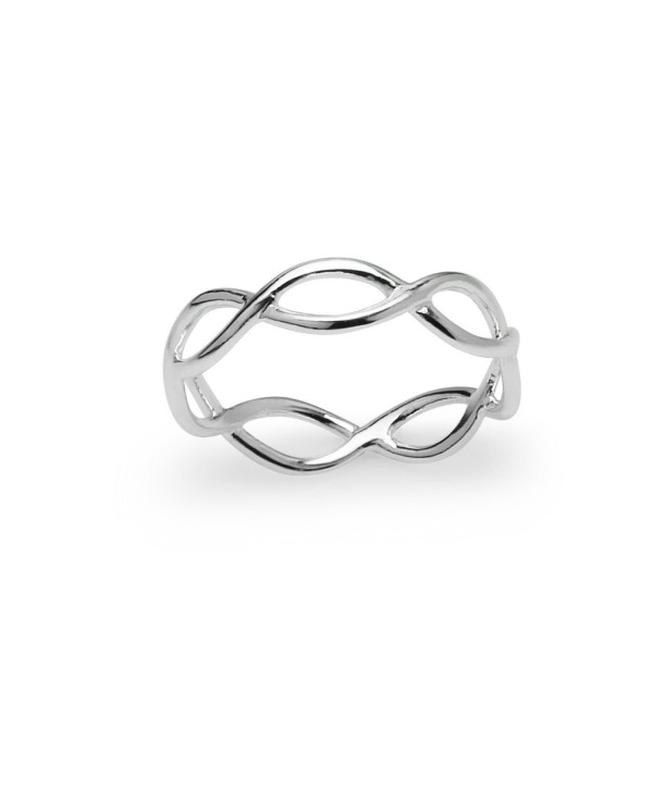 Sterling Silver Infinity Knot Ring - Comfort Fit Friendship Wedding Band Sizes 5 to 9 - C01295NJYXX
