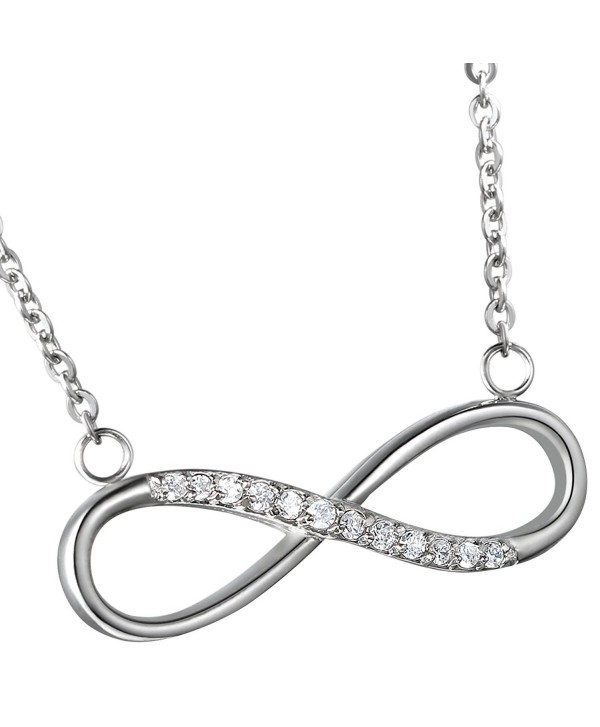 Oidea Stainless Steel Womens CZ Infinity Love Necklae Valentines Day-Mother's Day Gifts - C812GTFPJA1