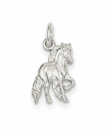925 Solid Sterling Silver Equestrian Cowboy Wild Horse Charm (0.7IN long x 0.5IN wide) - CY119CBHRRJ