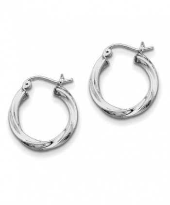 Sterling Silver 2.5mm Twisted Hoop Earrings (22mm Approximate Length) - C1128F4GZ17