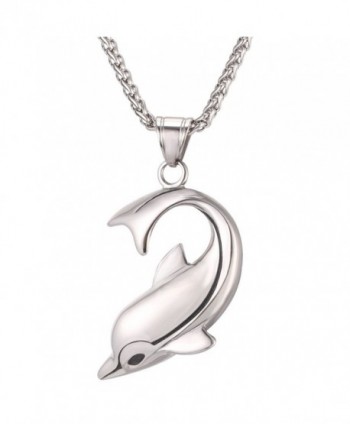 U7 Gold Plated Happy Play Dolphin Pendant Necklace for Women - C917WWQ77EW