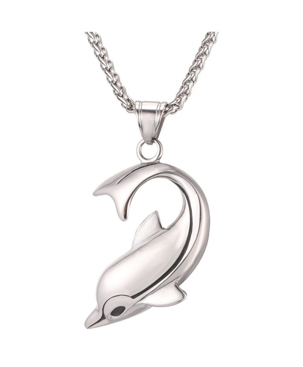 U7 Gold Plated Happy Play Dolphin Pendant Necklace for Women - C917WWQ77EW