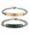 FANSING Jewelry Valentine&lsquos Day Gift for Lover Stainless Steel Couple Bracelets Matching Set - King & Queen - CQ186LYNTUO