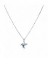 Hummingbird Necklace- Blue Opal Necklace- Hummingbird Pendant- Bird Necklace for Women for Kids - CZ183CRRQSK