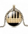 Jiayiqi Jewelry Women Fashion Piano Keyboard Picture Pendant Time Gem Statement Necklace Christmas Gift - Bronze - CS124RIIPQX