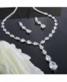FANZE Zirconia Teardrop Earrings Y Necklace in Women's Jewelry Sets