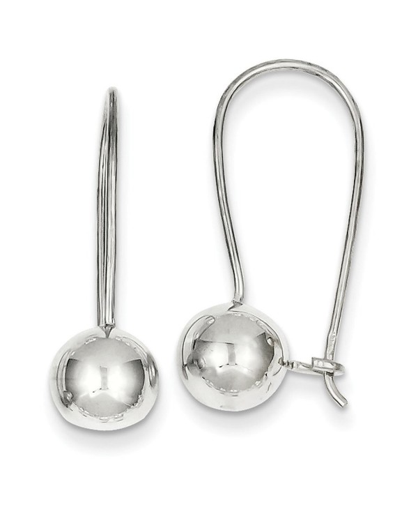Designs by Nathan- Classic Polished Solid 8mm Ball Kidney Wire 925 Sterling Silver Earrings - C912MXB9MRS