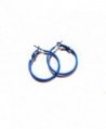 Color Hoop Earrings Simple Thin Hoop Earrings 1 Inch Blue Hoop Earrings - CA186GAYKNC