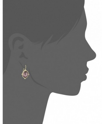 1928 Jewelry Gold Tone Purple Earrings
