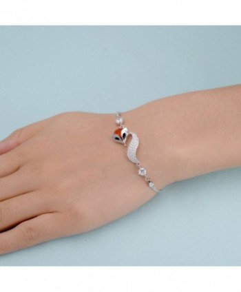 EleQueen Sterling Silver Zirconia Bracelet in Women's Link Bracelets