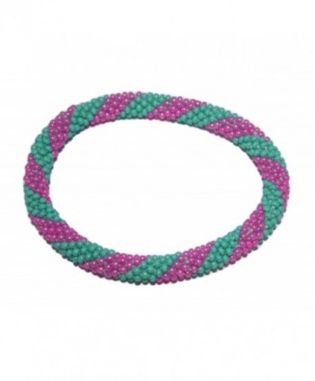 Crochet Glass Seed Bead Bracelet Roll on Bracelet Nepal Bracelet SB204 - CE1290WQE69