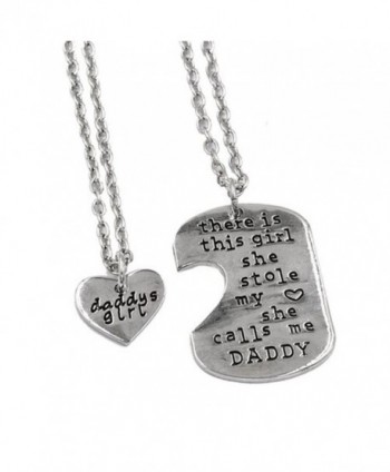 Udobuy2 Father Daughter Necklace Fathers - Daddy Necklace Set - CA12DM4XY4V