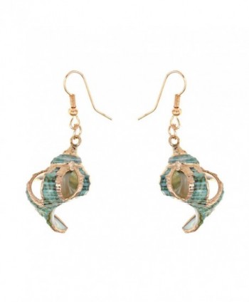 Alilang Womens Multicolored Ocean Sea Seashell Conch Drop Dangle Earrings - Green - CI1193E75SV