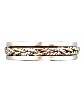 Energy Stone Tri Color Meditation US40 in Women's Band Rings