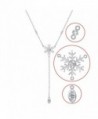 S925 Sterling Silver Snowflake Necklace for Lady Women - CU1867CSDXG