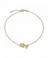 Bling Jewelry Gold Plated Nautical Turtle Anklet Solitaire CZ Charm Silver - CF11EE715IN