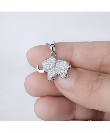 Sterling Silver Elephant Pendant Necklace in Women's Choker Necklaces