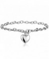 Jstyle Jewelry Women's Stainless Steel Chain Bracelet with Heart Charm-7.48" - B: Silver-tone - CN11QJJJ88X