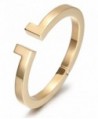 Stainless Steel Gold Plated T Cuff Bangle Bracelet for Women - Yellow - C41850I7ZW2