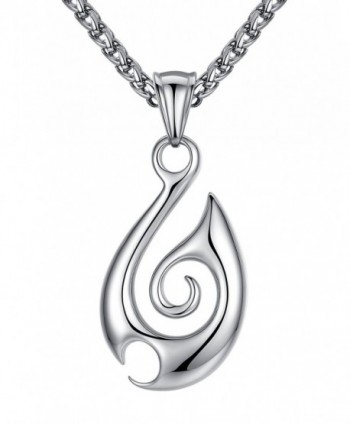 Stainless Steel Tribal Fire Pendant Necklace- Unisex- 24" Link Chain- aap129 - CM12DMCN9VV