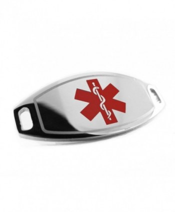MyIDDr - Steel- Medical Alert ID Plate- Can be Attached to an ID Bracelet- Red Symbol - C7116JZX8KL
